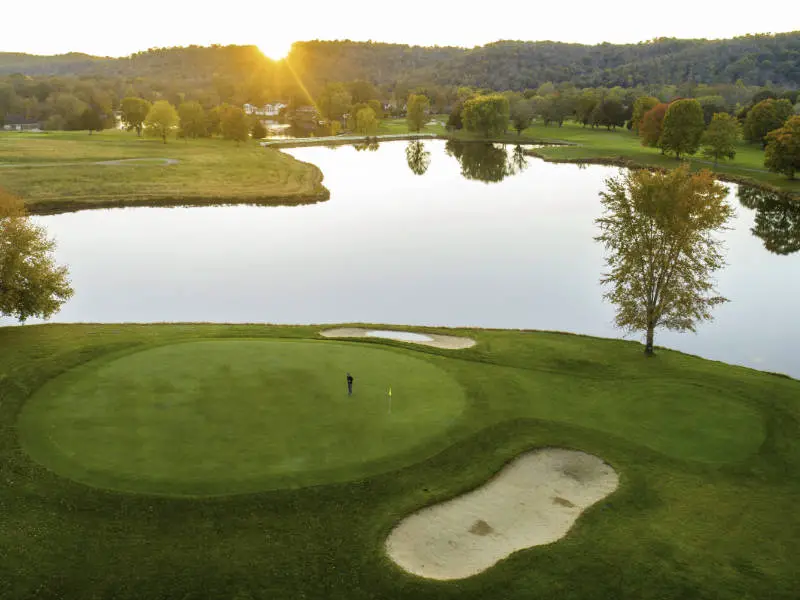 Golf course by the water